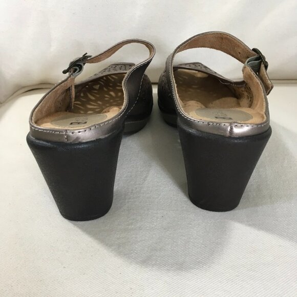 White Mountain Leather Heeled Slide - Picture 6 of 8